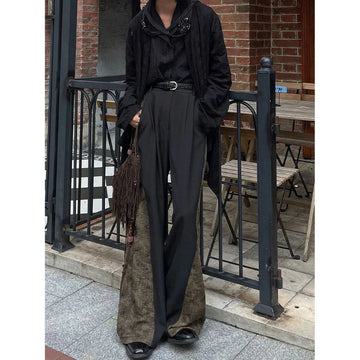 AIDASE  -  Autumn Winter New Fashion High Waist Button Bell-bottoms Men's Clothing Pockets Japanese Style Contrast Color Trend Casual Pants aidase-shop